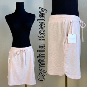 Cynthia Rowley Pink Terry Cloth Drawstring Pocket Mini Skirt‎ NWT Size S Tennis